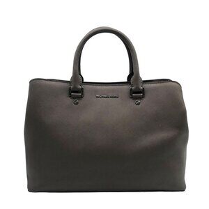 Michael Kors Dark Grey Saffiano Leather Savannah Satchel Bag
